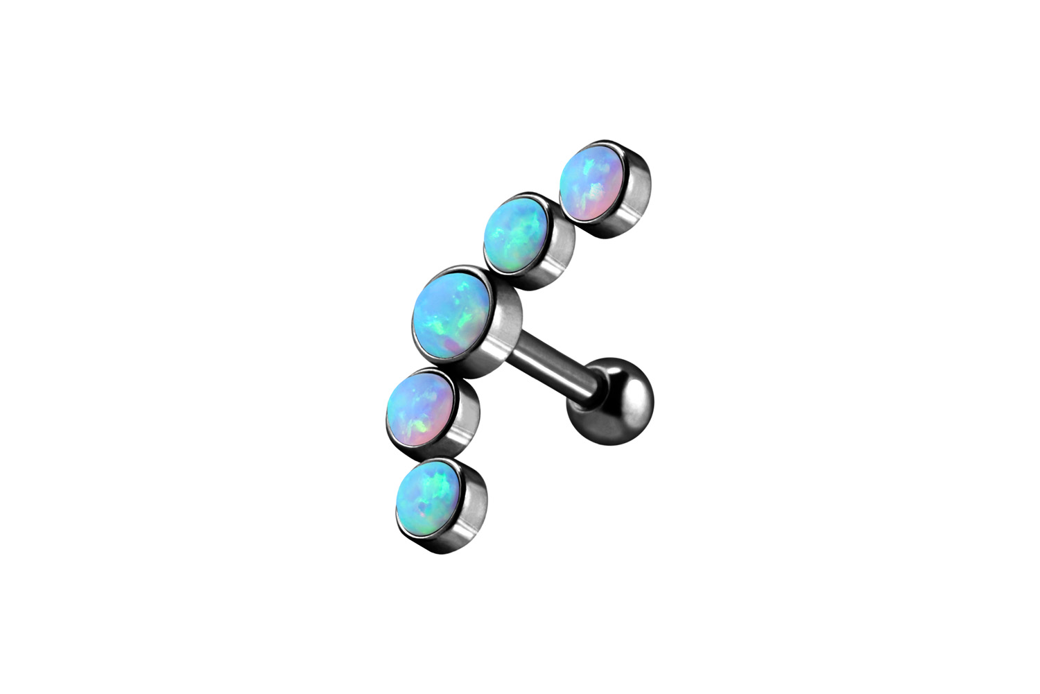Chirurgenstahl Ohrpiercing 5 SYNTHETISCHE OPALE ++SALE++